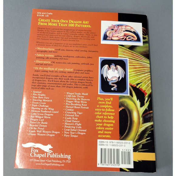 Great Book of Dragon Patterns Lora S. Irish Rev 2nd Ed Softcover 100+ Fox Chapel - Picture 13 of 14